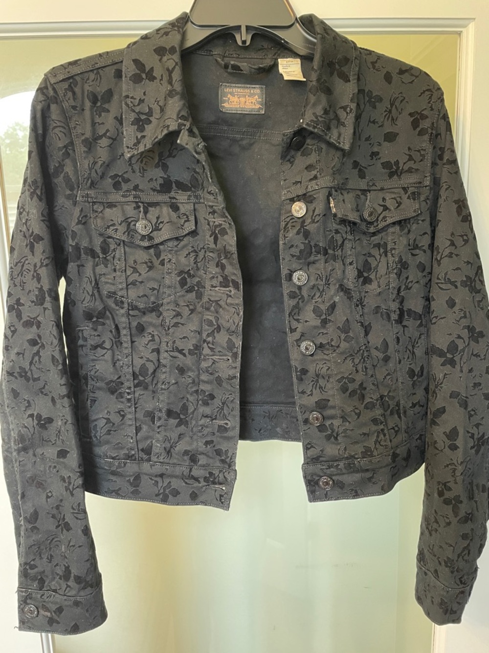 Levi's Black Floral Burnout Denim Jacket